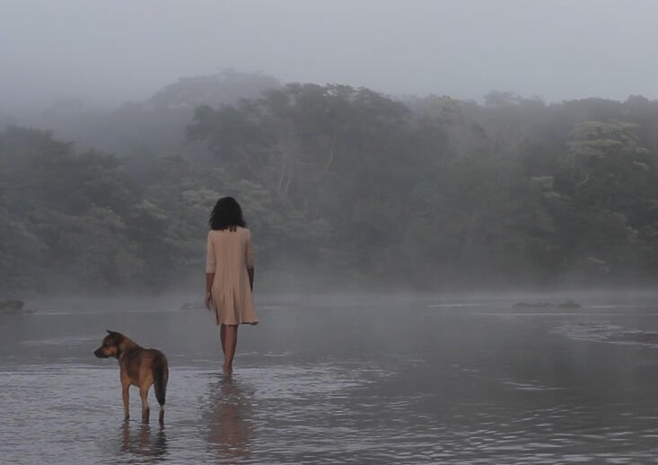 Baile, 2015. Site-responsive film created through ten-days durational performance, Cemitério do Peixe Residency, Brazil. Video still
