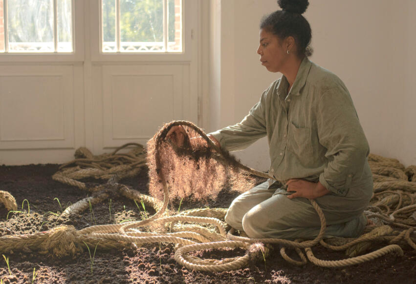 Coming from the Plants, 2025. Six-day durational performance, Marina Abramović & MAI in Dialogue with Joseph Beuys, Museum Schloss Moyland, Germany. Photo by Kirsten Becken